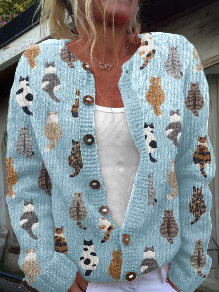 Rieke | Ontspannen Vest met Kattenprint