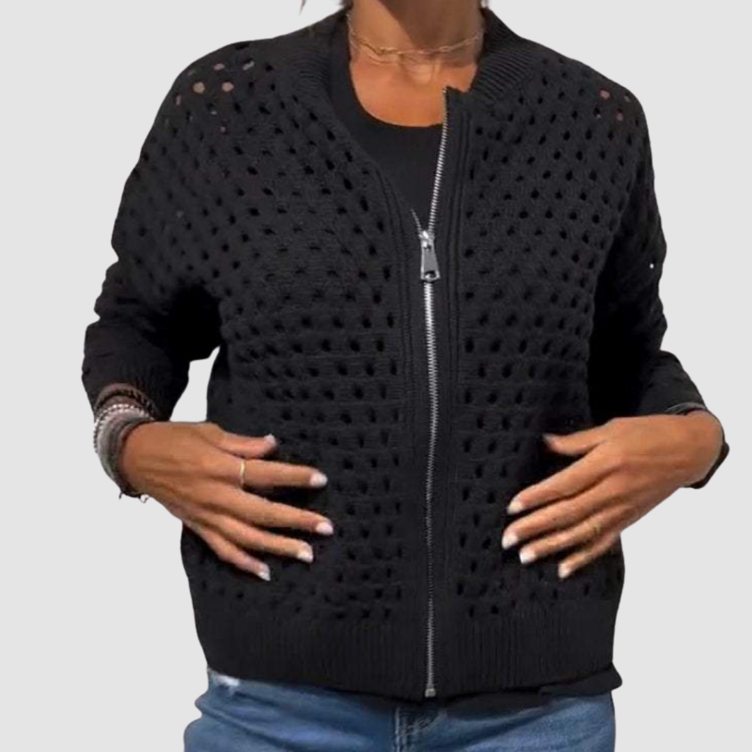 Bertine | Opengewerkt Vest met Rits