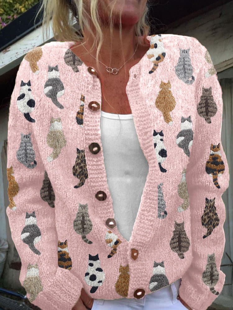 Rieke | Ontspannen Vest met Kattenprint