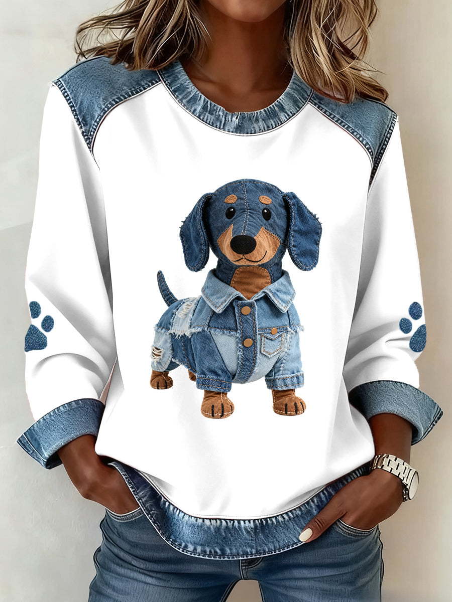 Nancy - Denim Teckel Hoodie