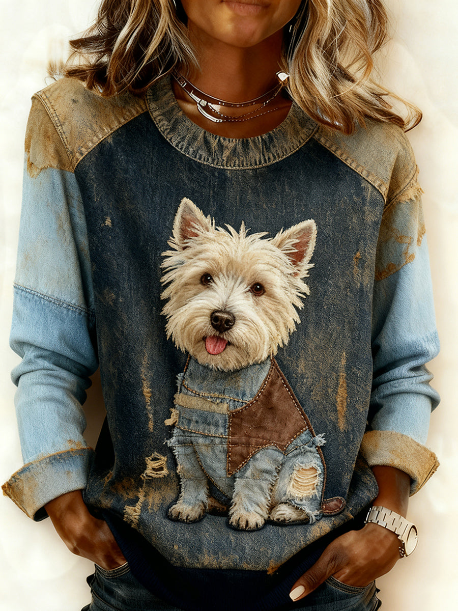 Norma - Retro Puppy Sweatshirt