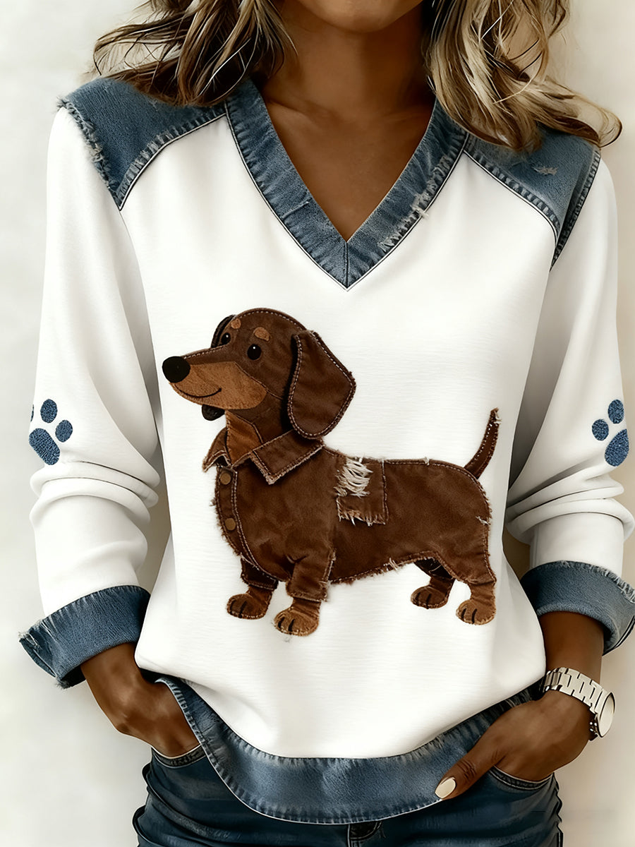 Joan - Dachshund V-Hals