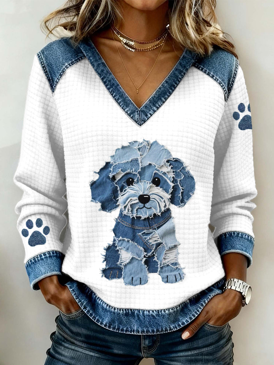 Kathleen - Patchwork Puppy V-hals