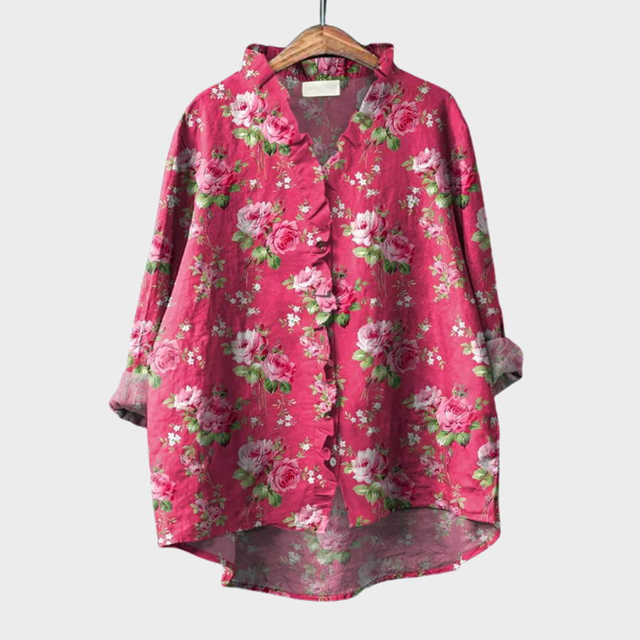 Lonneke | Bloemrijke Ruche Blouse