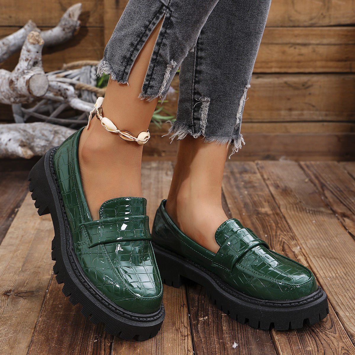 DELACROIX | Lakloafers met Gripzool Florence