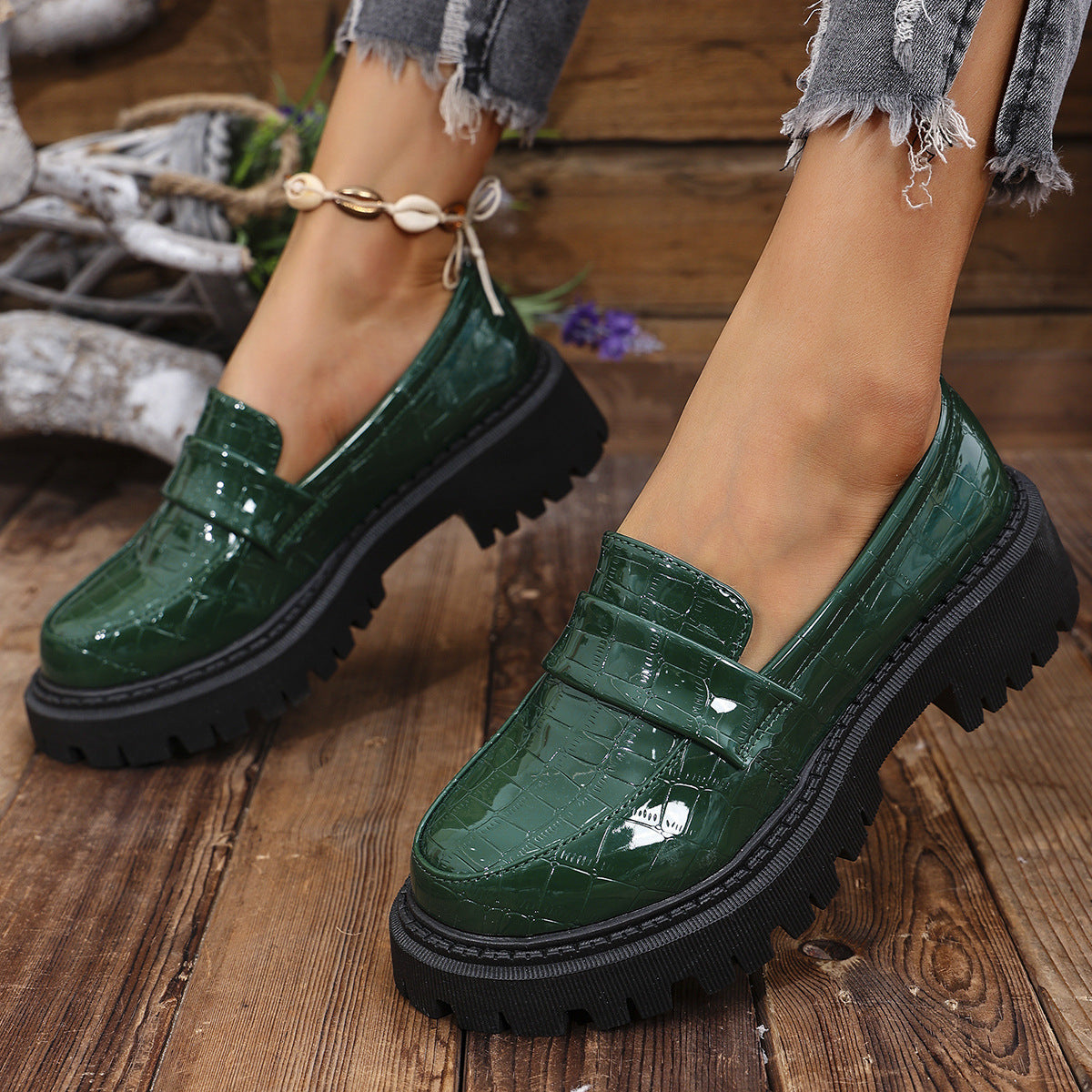 DELACROIX | Lakloafers met Gripzool Florence