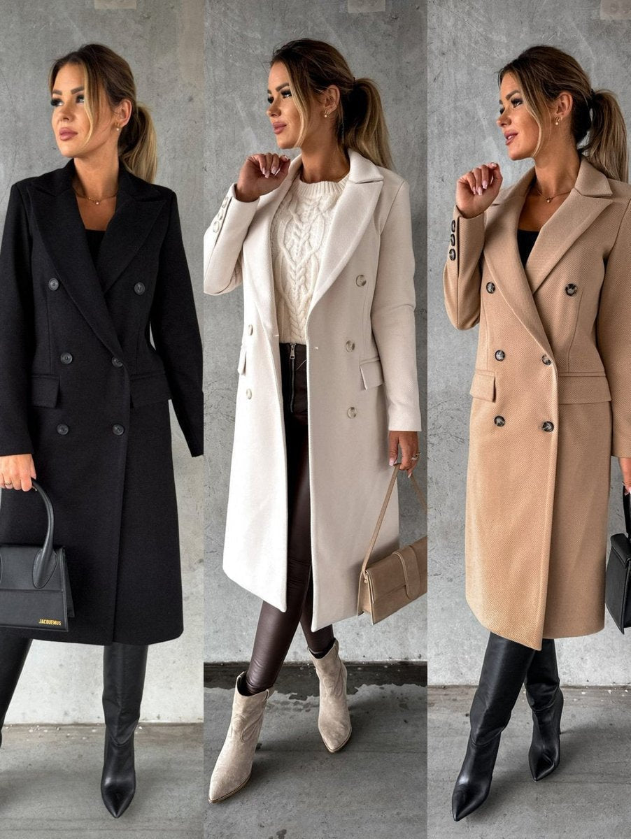 Silke | Elegante Dubbelrijige Lange Jas