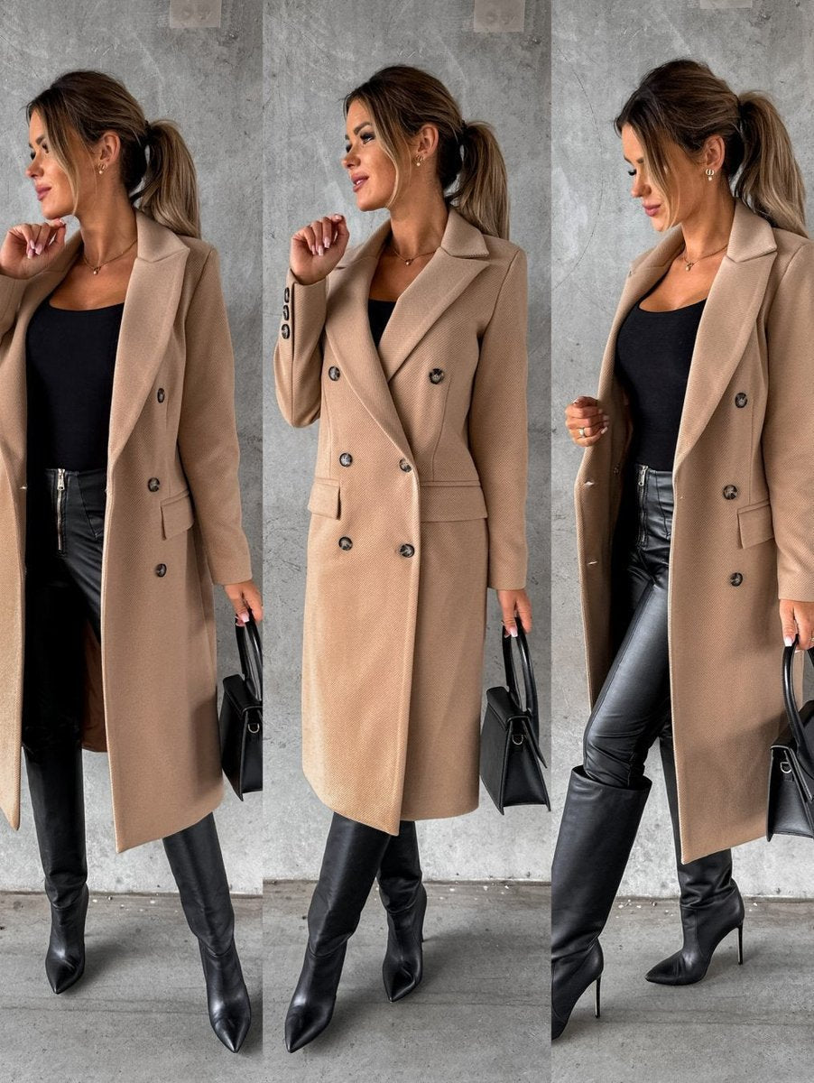 Silke | Elegante Dubbelrijige Lange Jas