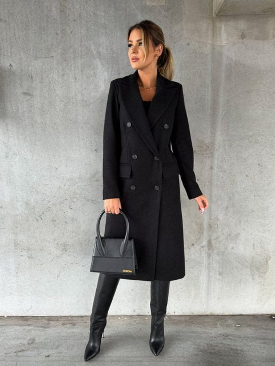 Silke | Elegante Dubbelrijige Lange Jas