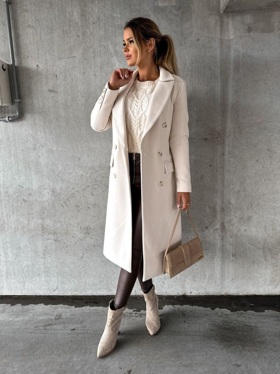 Silke | Elegante Dubbelrijige Lange Jas