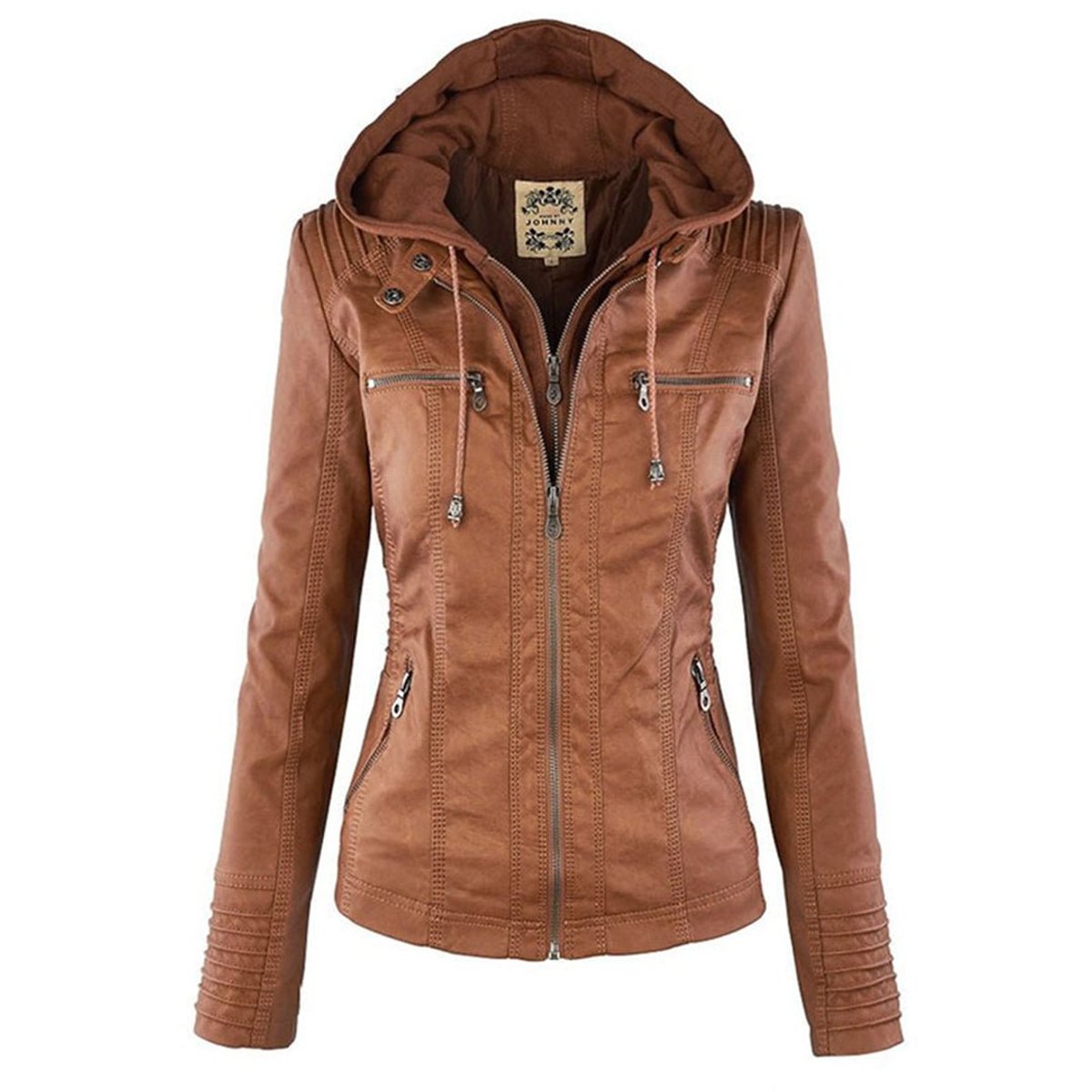 Cornelie | Stijlvol Bikerjack met Afneembare Capuchon