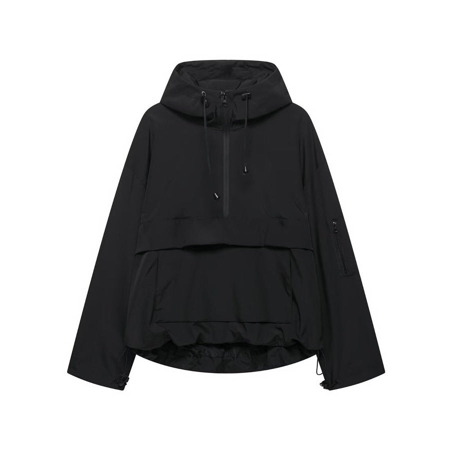 Nadine | Sportieve Anorak met Capuchon en Halve Rits